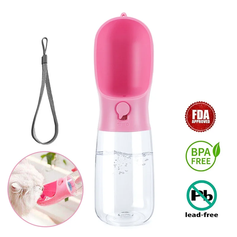 Hot Sell leak-proof dog leash dispenser cat accessories travel travel pet portable drinking water bottle for dog