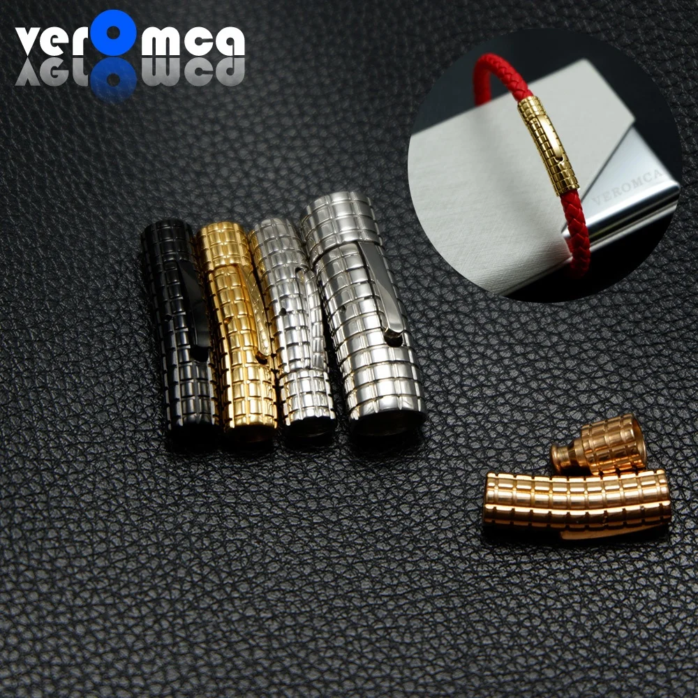 VEROMCA 2/3/4/5/6/7/8 mm 316l Stainless Steel bayonet Jewelry Clasp for Leather Cord DIY jewelry Findings