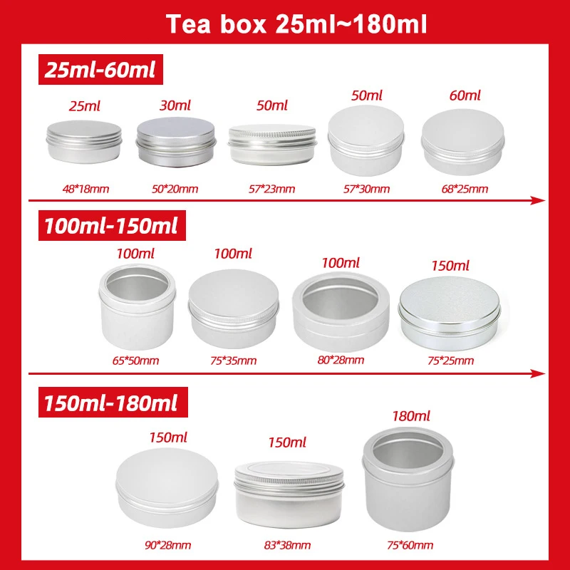 5~1000ml screw window lid tennis ball round cola 330ml spice food wooden empty metal tea aluminum tin cans