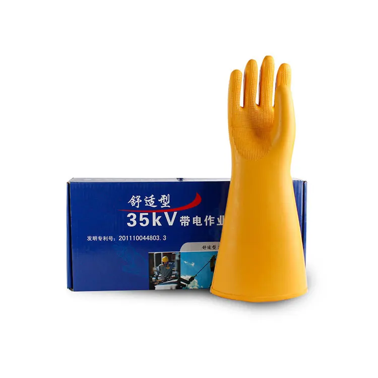 High voltage 12KV durable  electrician insulated rubber gloves thick electrical insulating gloves