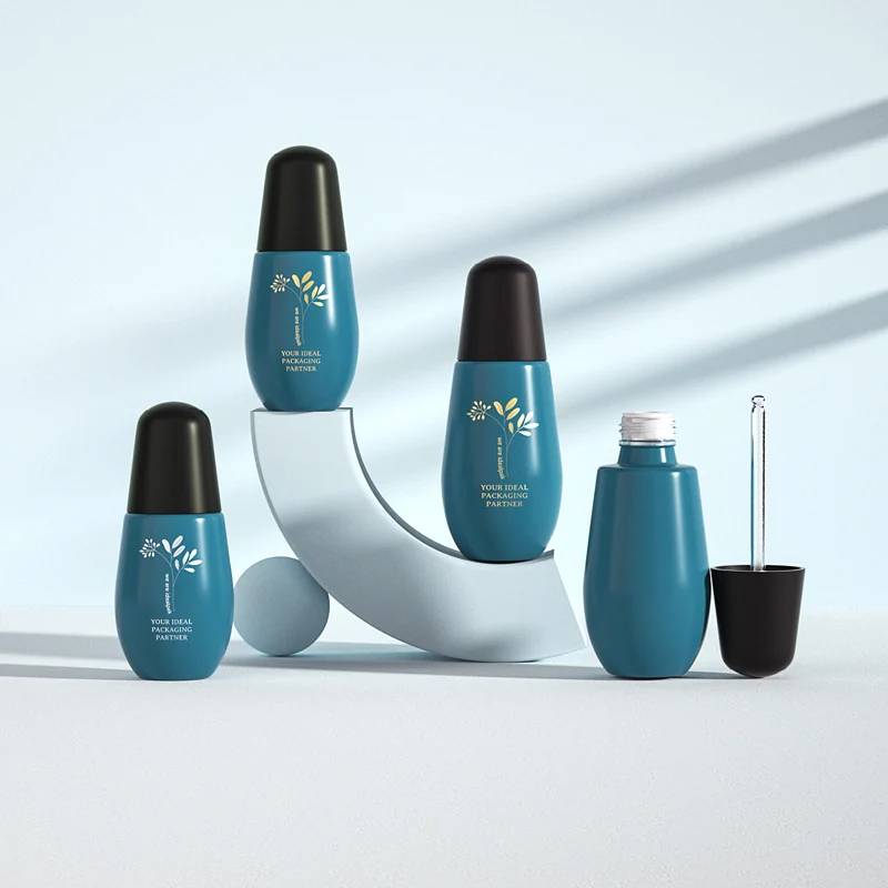 Hot sale 30ml 50ml amber empty glass bottles with aluminium gold cap