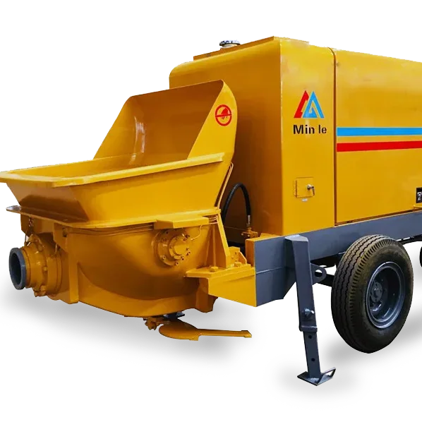 Minle 20M3/H 30M3/H 40M3/H 50M3/H Diesel Engine Concrete Trailer Pumps/Small Concrete Pump Mini Pumpcrete Machine