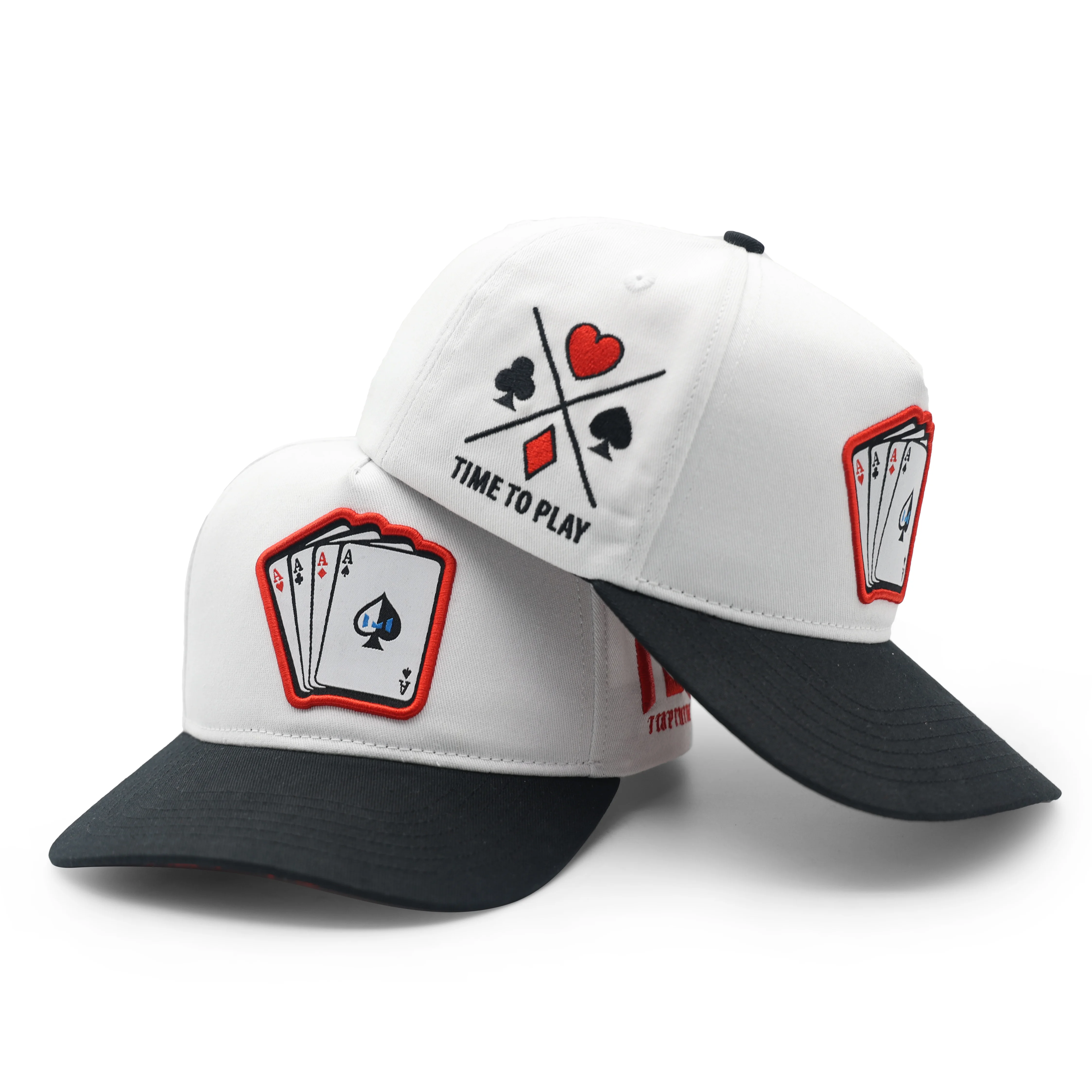 Custom 5 panel woven patch logo curved brim baseball caps hats