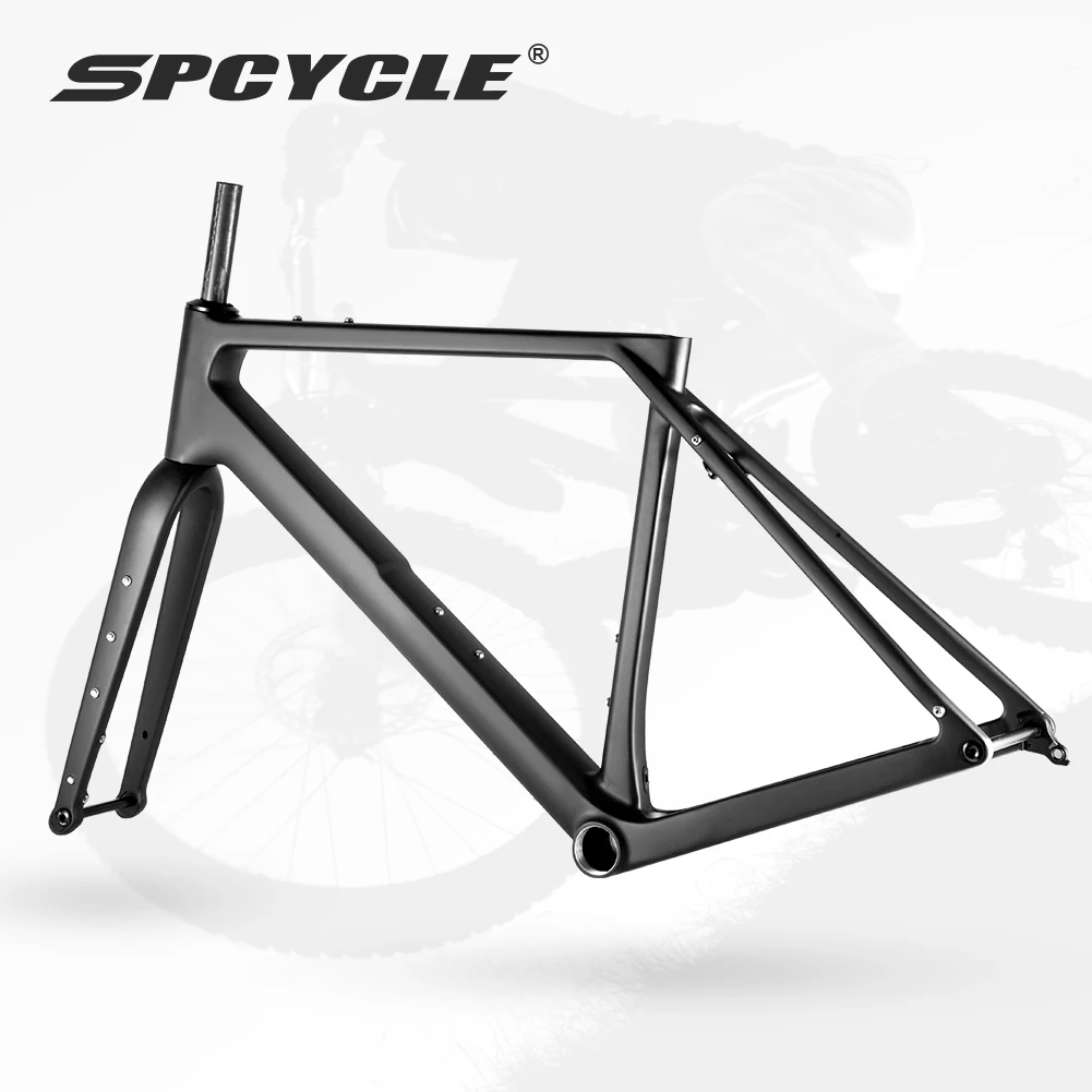 Spcycle G068 Aero Carbon Gravel Bike Frame Full Hidden Cable UDH Hanger Disc Brake Race Carbon Gravel Bicycle Frameset