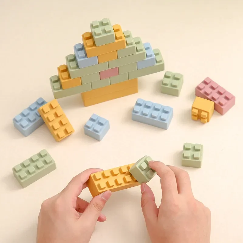 Cognitive Preschool Educational Toy Silicone Kaleidoscope Building Block Silicone Montessori Toy