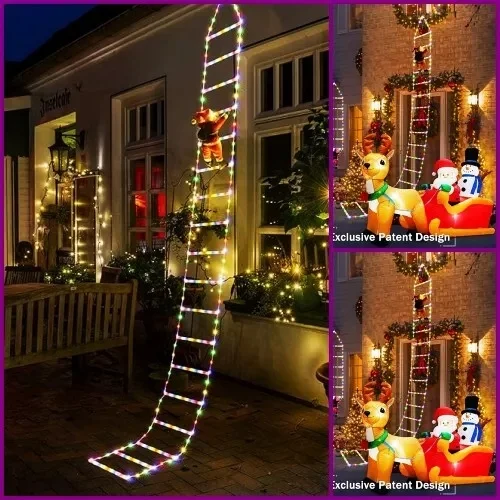 Solar Christmas Light Santa Toy Climb Lights For Holiday Festival Party Christmas Decor Outdoor Waterproof Climbing Light