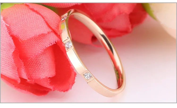 trendy custom zircon diamond stainless steel jewelry couple wedding rings