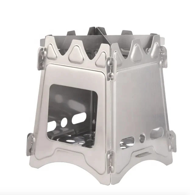 Top Selling Ultralight Outdoor Camping Wood Stove Multi-Fuels Alcohol Folded Stainless Steel Stove