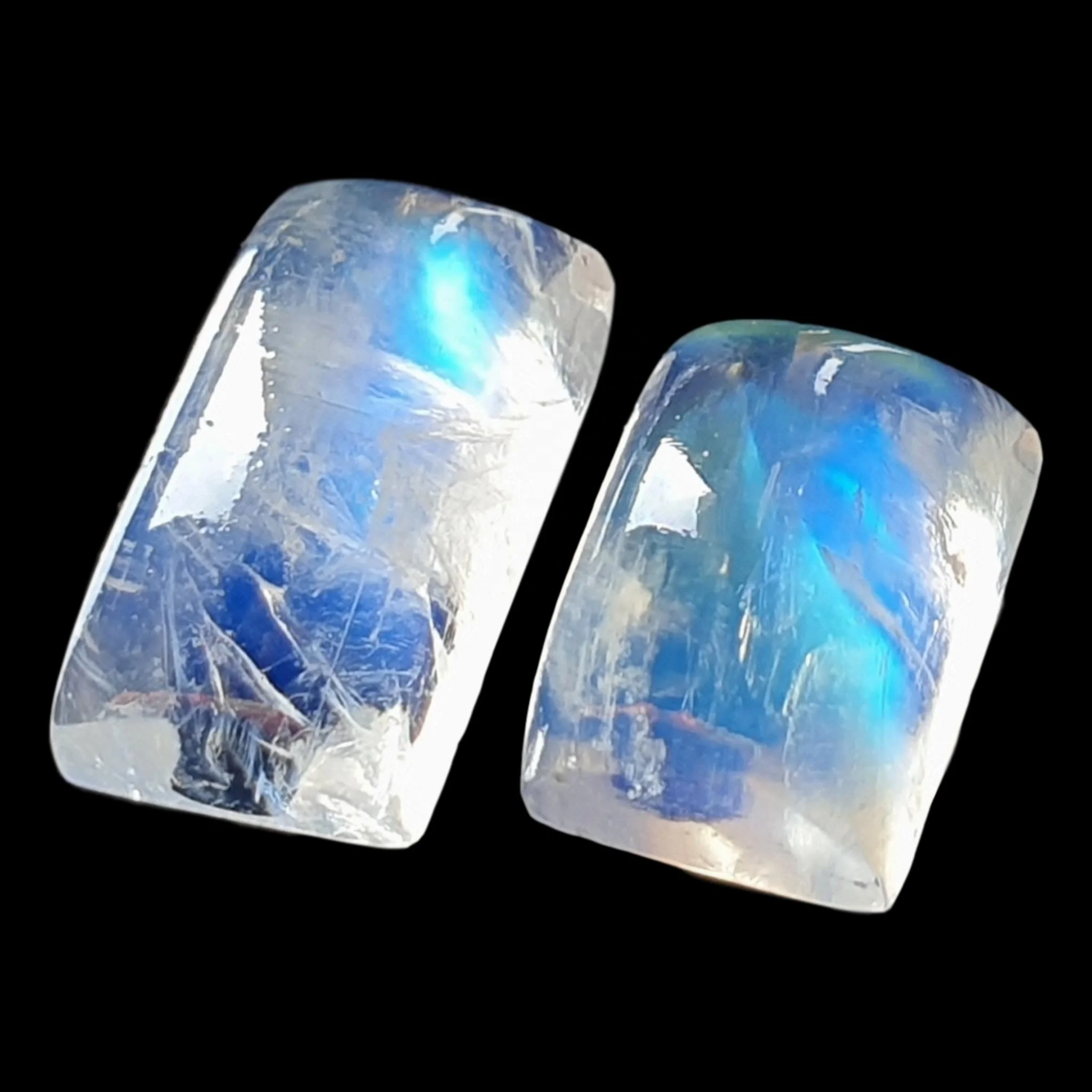 Багет Кабошон Синий Лунный камень среднего качества