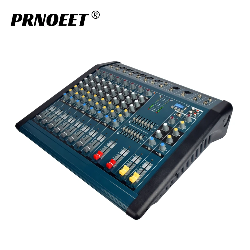 GREEN COLOR  USB digital mixing console professional 8CH audio mixer for speaker with amplifier