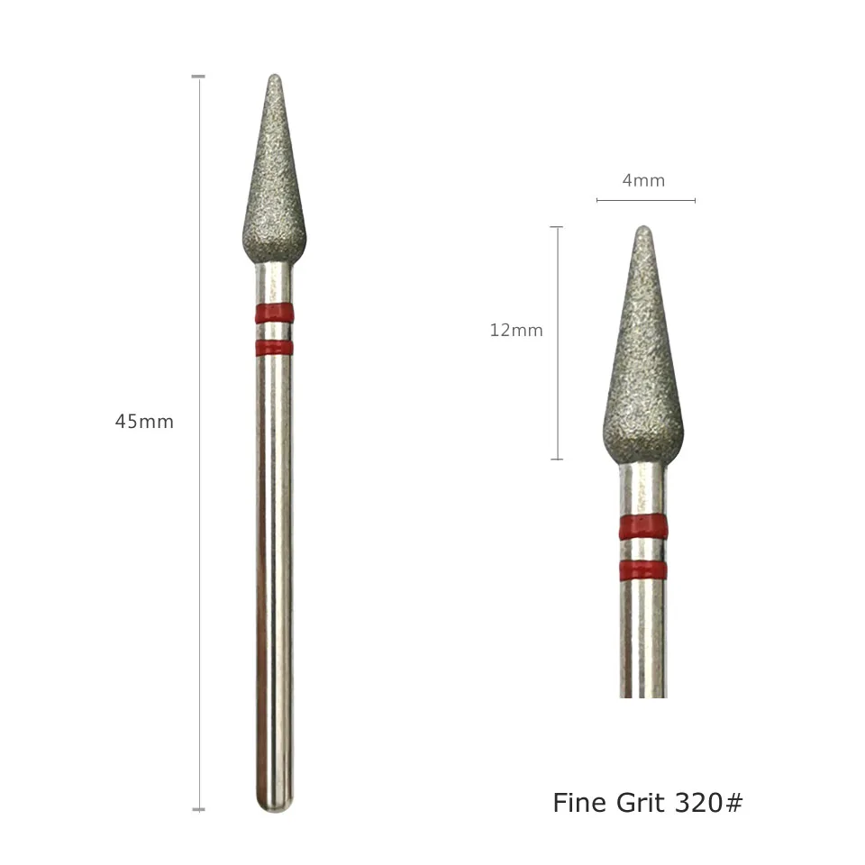 HYTOOS Cone Nail Drill Bits Fine Diamond Cuticle Clean Burr Russian Mills Electric Manicure Drills Nails Accessories Tool