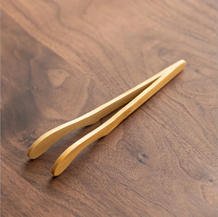 MIni bamboo wood medical food tea coffee clips tong tongs (14 cm)