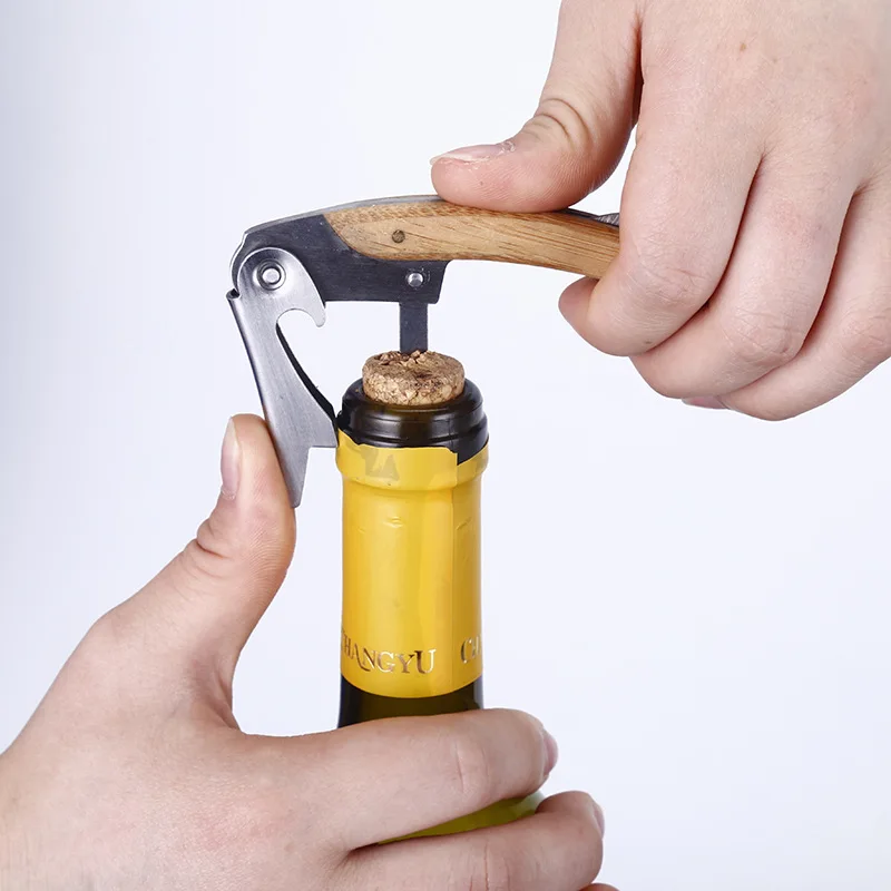 4Pcs wine accessories bottle opener corkscrew kit with bamboo box set