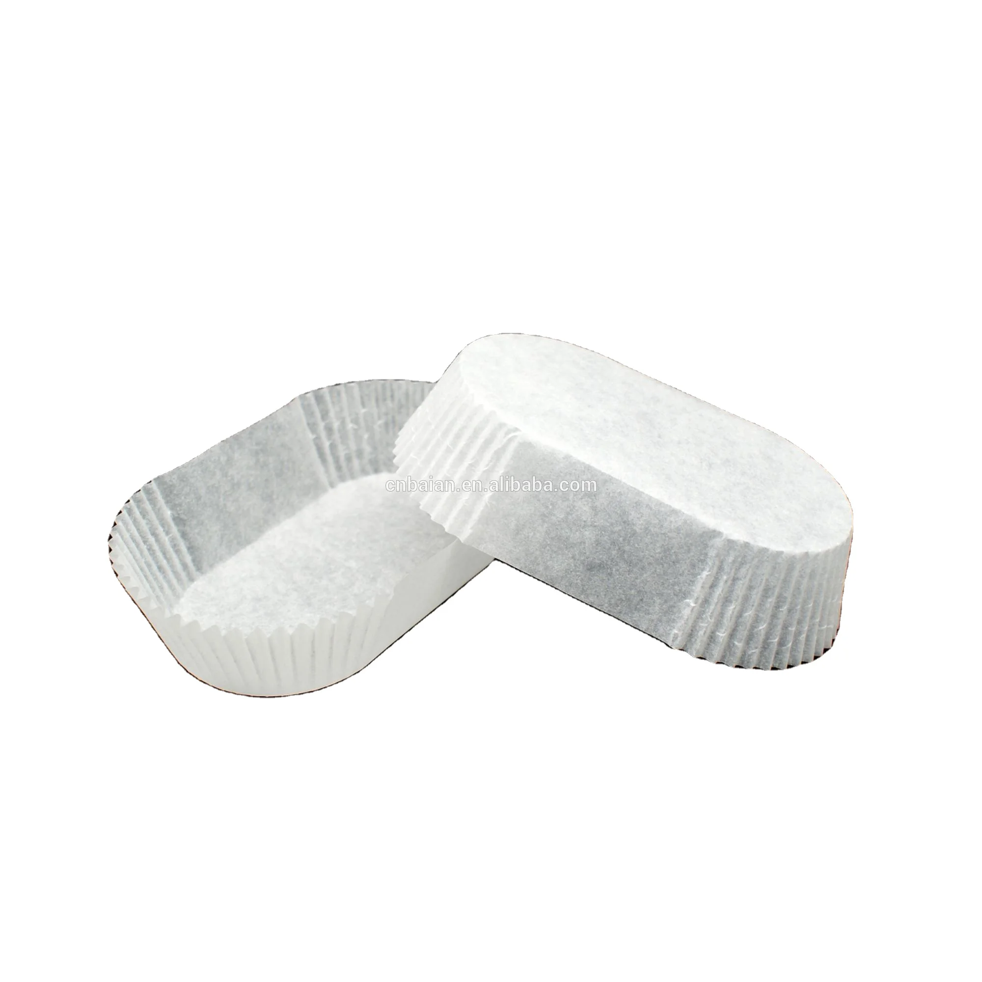 Oblong white translucent Europe greaseproof paper muffin cupcake paper