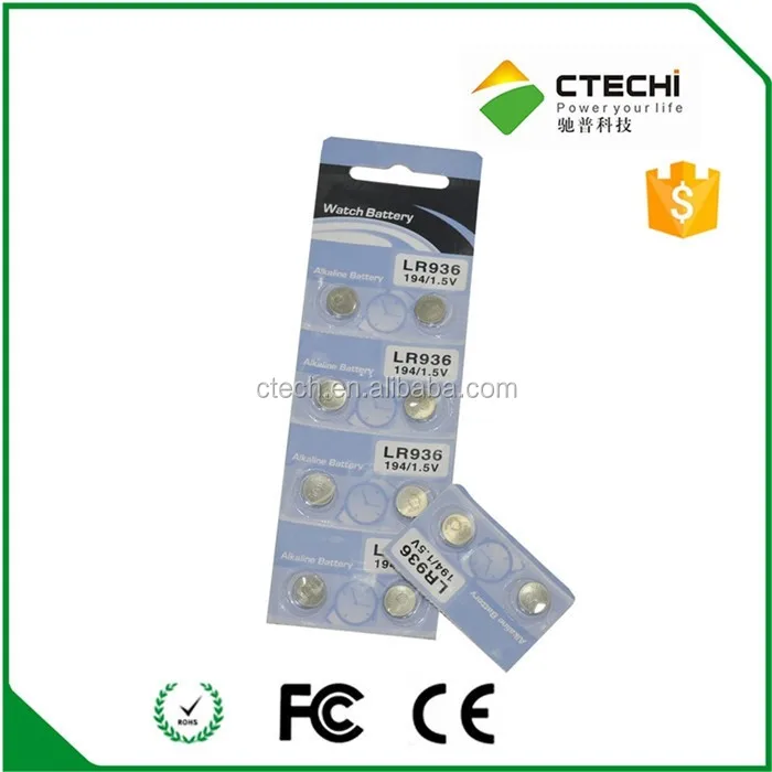 CTECHi CT-LR936/194/AG9 Battery 1.5V 60mAh Alkaline Button Batteries Coin Cell for Watch