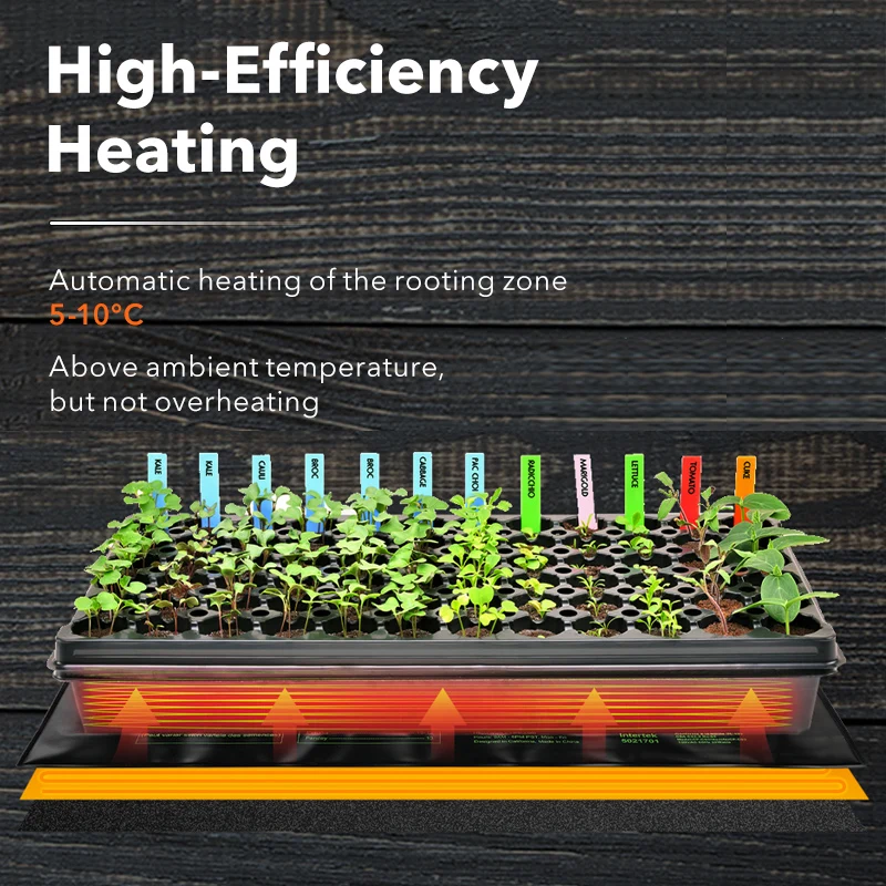 Waterproof Durable Seedling Heat Mat Warm Hydroponic Pad for Indoor Home Gardening Seed Starter EU Plug 19.6*20.47 in