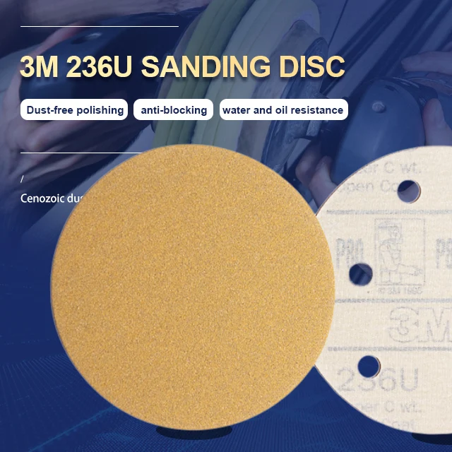 Strong Grinding Cutting Force Yellow Sanding Disc Aluminum Oxide Abrasive For Automobile Paint Polishing