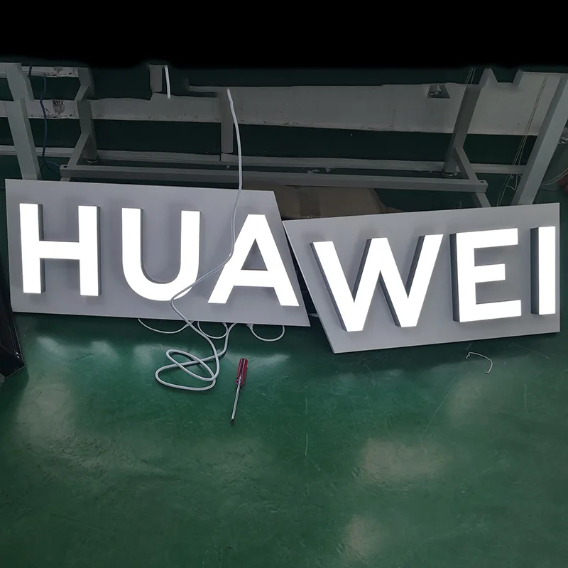 FOG HUAWEI Led Illuminated Advertising Light Electronic Signs Front Lit Signage Outdoor Box Sign Led Light