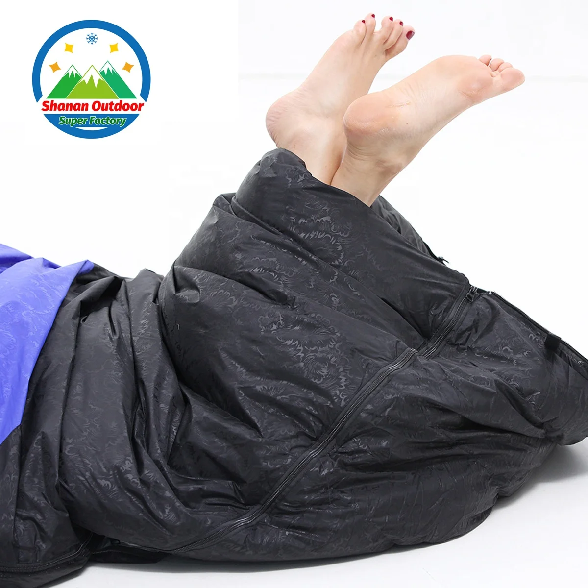 OEM duck down sleeping bag for camping  cold weather winter outdoor waterproof camp sleeping bags down