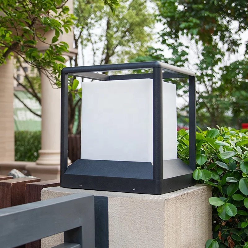 Outdoor Waterproof Door 90-260 Volt Input Post Light E27 Driveway Black 5 Watt Aluminum Light Emitting Diode Post Lights