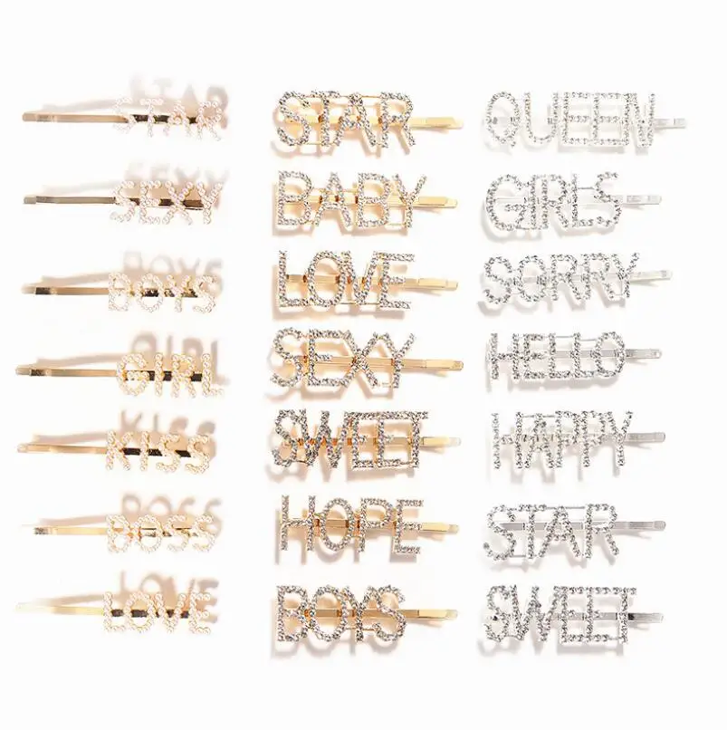 Торговая гарантия ZJD004, 2020, заколка для волос с надписью love queen на английском языке, популярные блестящие аксессуары для волос со стразами из циркония, Дамский Шарм, украшение