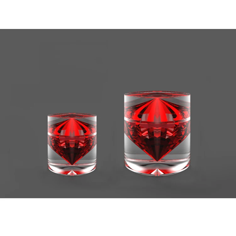 2023 New Arrival Unique Cosmetic Packaging Luxury Acrylic Plastic Skin Care Airless Lotion Cream Pump   With Diamonds Style Jar