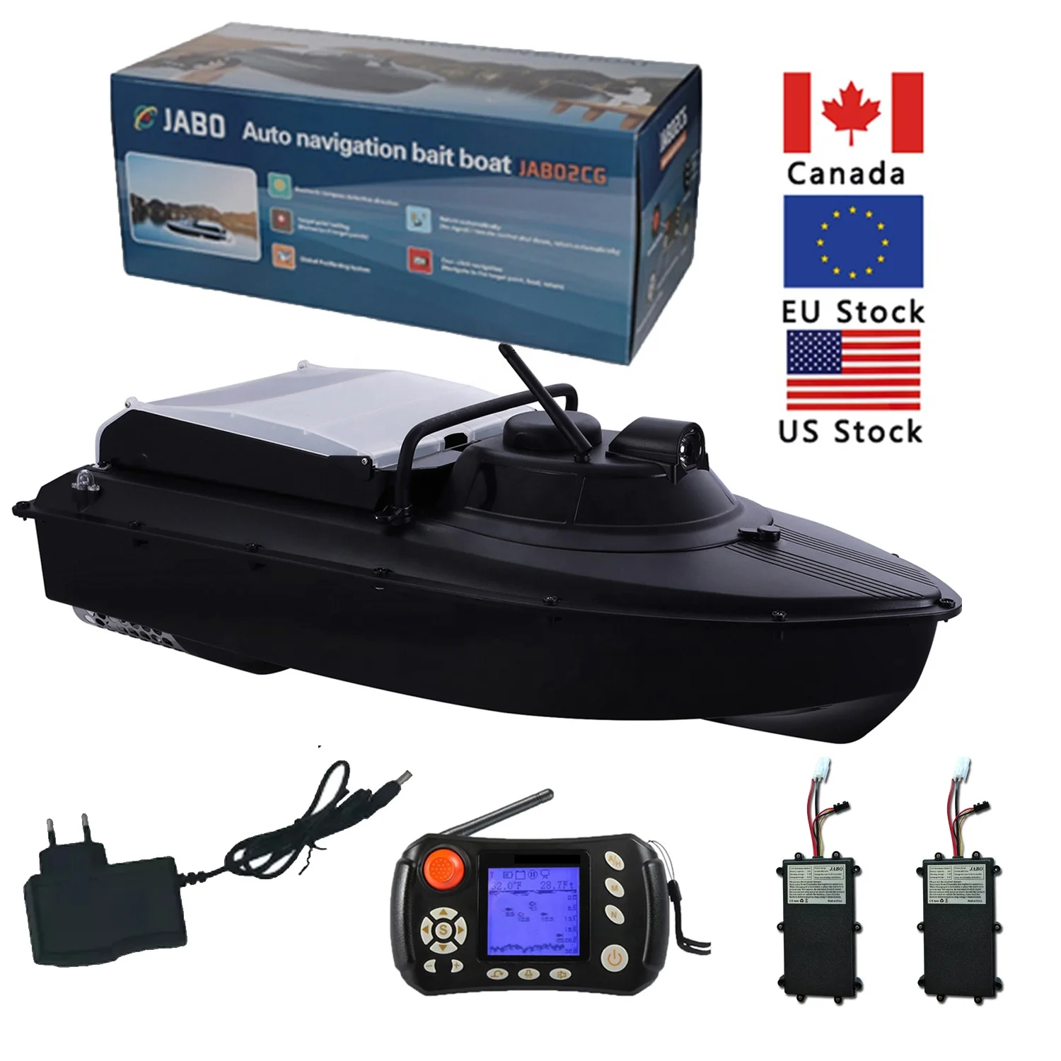 Jabo 2022 Upgraded Version Sonar RC Bait Boat Gps for fishing with remote control and fish finder