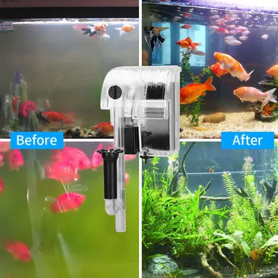 Fish tank wall mounted waterfall filter oxygen pump Turtle tank filter cotton oil film processor