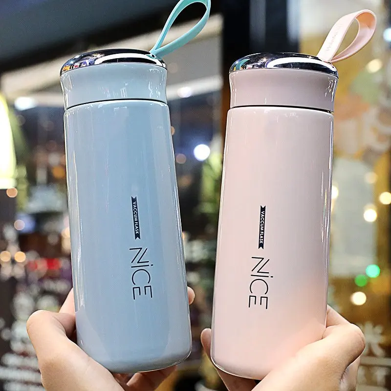 Custom Logo  Steel Vacuum Cup Creative Fashionable Thermos for Coffee Water High Temperature Resistance Lid