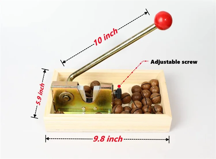 Wooden Hand Opareted Cashew Walnuts Macadamia Pecan Nuts Cracker Opener Machine Nutcracker