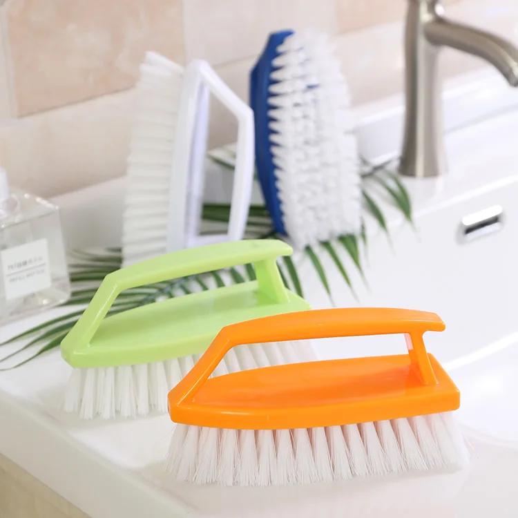 Wholesale Factory Household Heavy Duty Iron Shaped Plastic Holder Wirehaire Nylon Cleaning Brush For Washing Clothes Shoes Floor