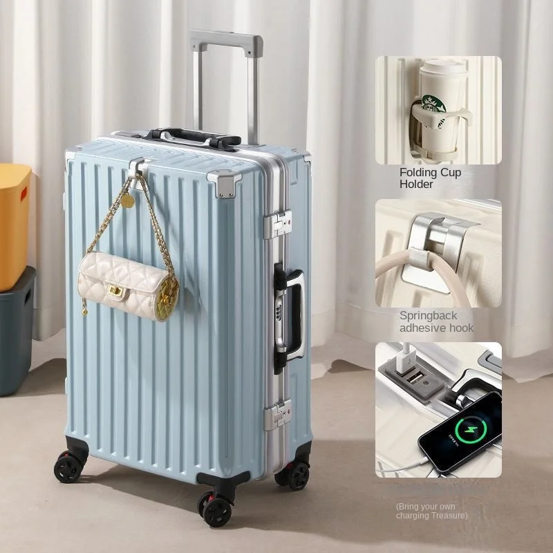Hot selling Luggage Set Aluminium frame Luggage male sturdy business large capacity travel suitcase