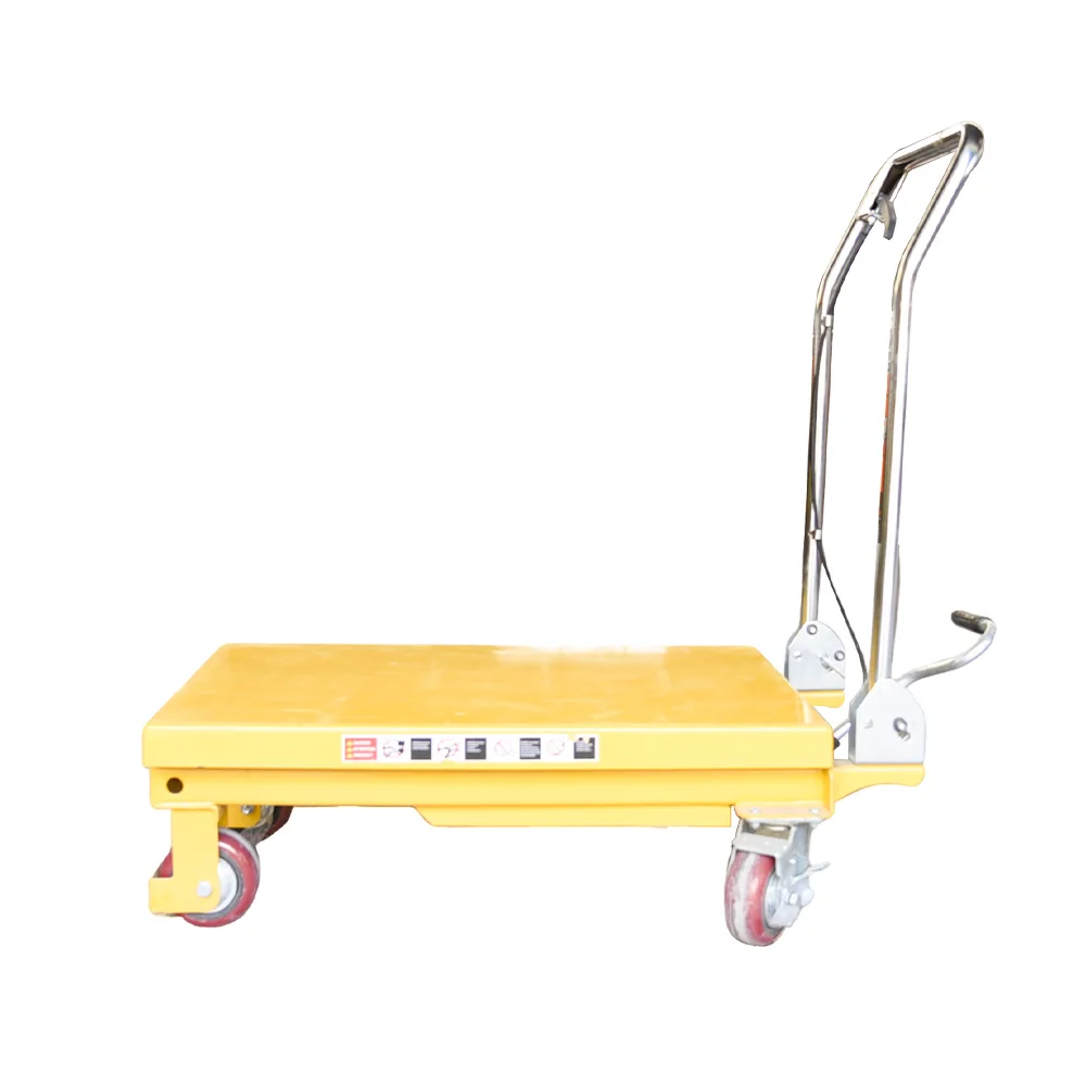 Small Simple Hydraulic Lifting Platform Car Shear Fork Foot Lift Warehouse Moving Loading and Unloading Carts