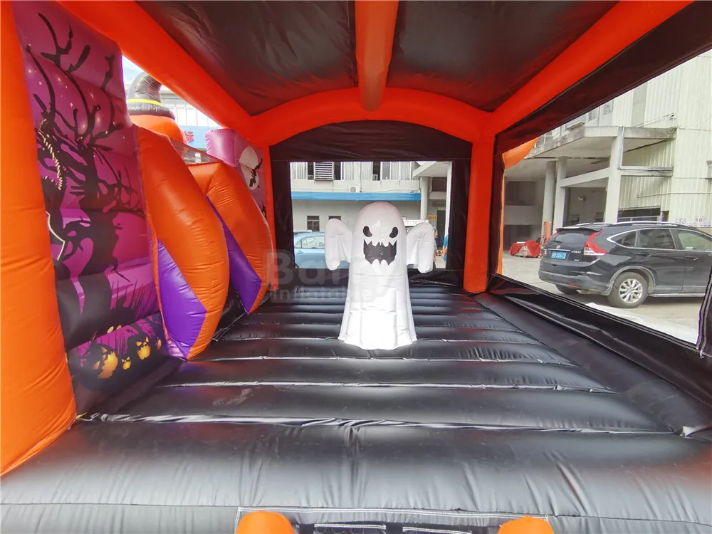 New Halloween Bounce House Hot Design Inflatable Pumpkin Halloween Bounce Castle With Slide Inflatable Combos for Party