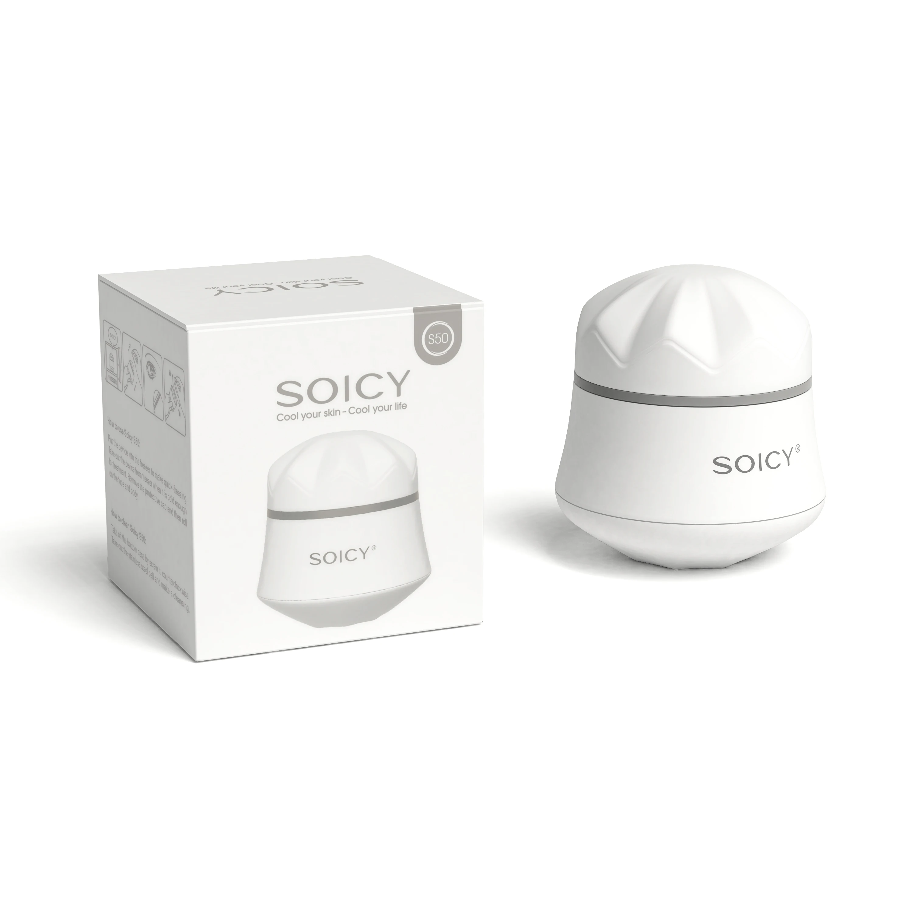 S50 Shaped Ice Roller For Face Eye Massage Device Cold Facial Rolling Body Mesotherapy Derma Roller Cooling Pain Relief