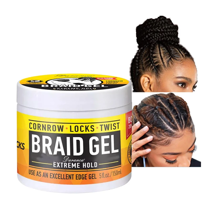 Factory Price Low MOQ Non flaking firm shine and jam extreme 4c braid gel water base strong hold private label loc and twist gel