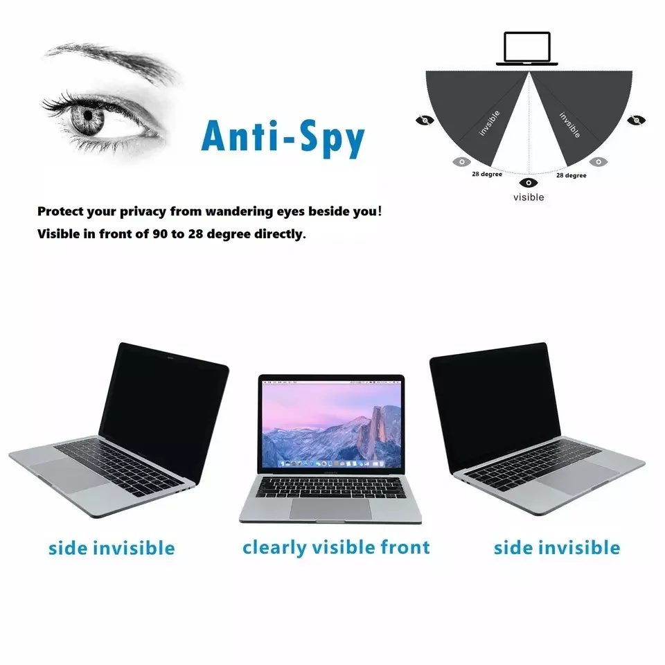 Magnetic Privacy Filter Screen Protector For Macbook 12 13 15 16.1 16.2 inch Anti-Glare Anti Spy Laptop Screen Film