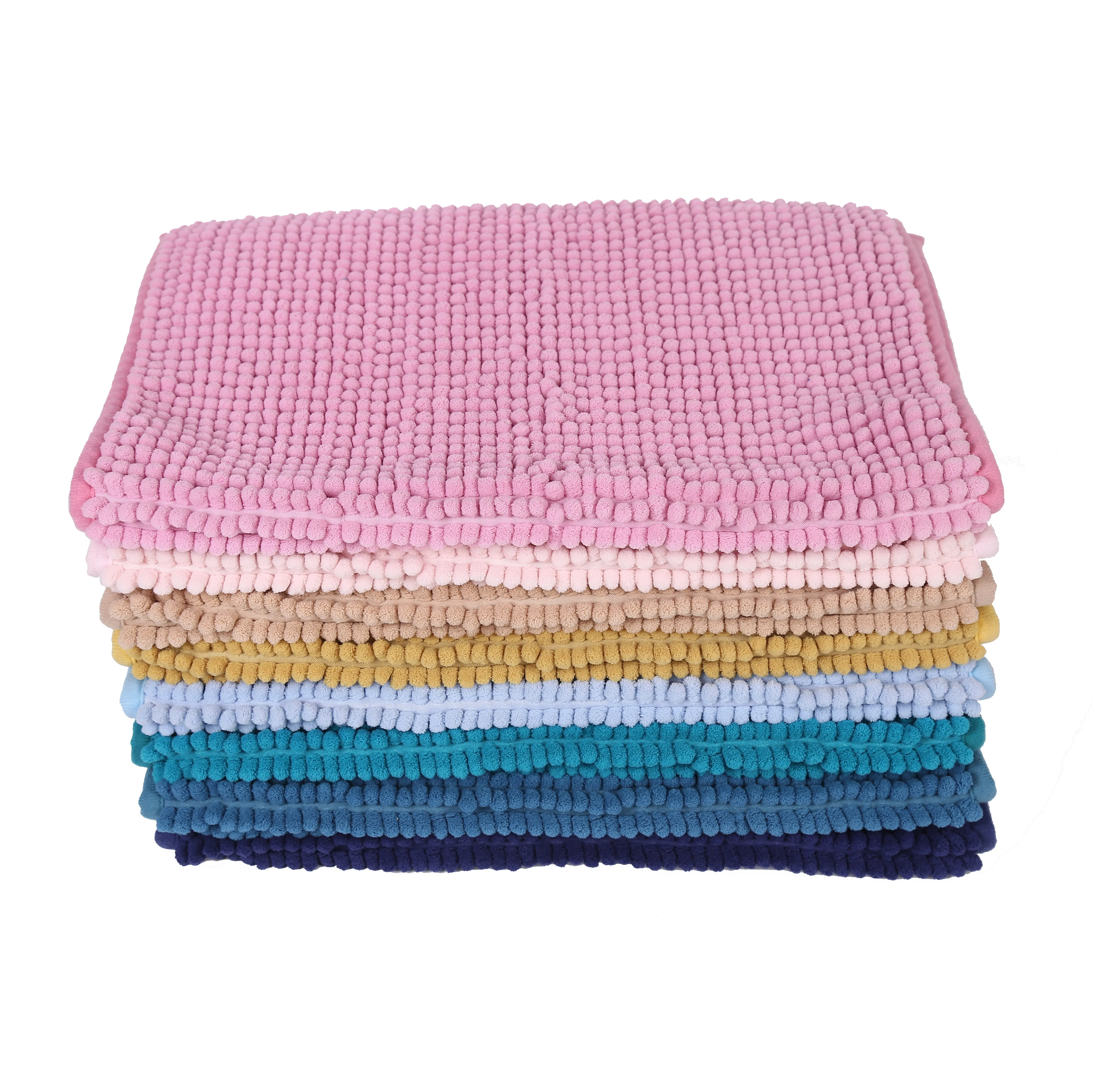 Luxury Chenille Microfiber Soft Plush Anti-slip Super Absorbent Bath Rugs Floor Mat Bathroom Rug