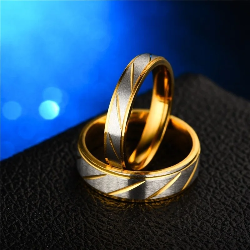 Morden Style Heart Rings Beat Gold Plated Diamond Engagement Jewelry Set 22K Jewellery Dubai Couples Matching Couple Ring