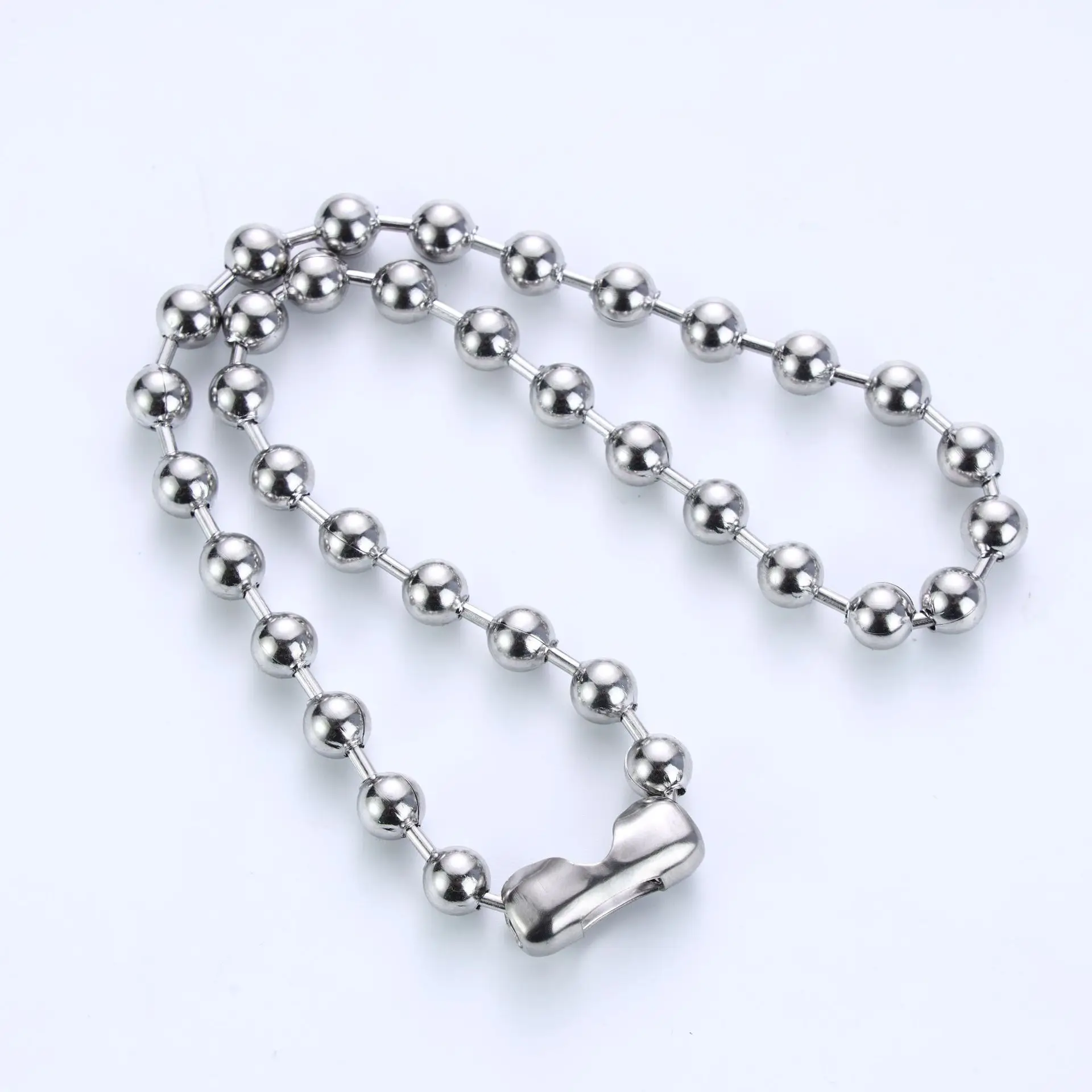 Chunky 6/8/10mm Ball Chain Necklace For Men Boys Free Logo Lasering Oversized Stainless Steel Ball Bead Chain Necklace