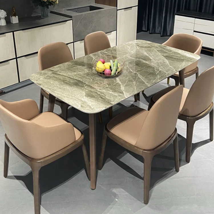 2021 New factory customized cheap modern Rectangle Square Italia luxury comedor Kitchen Home furniture dinning table marble