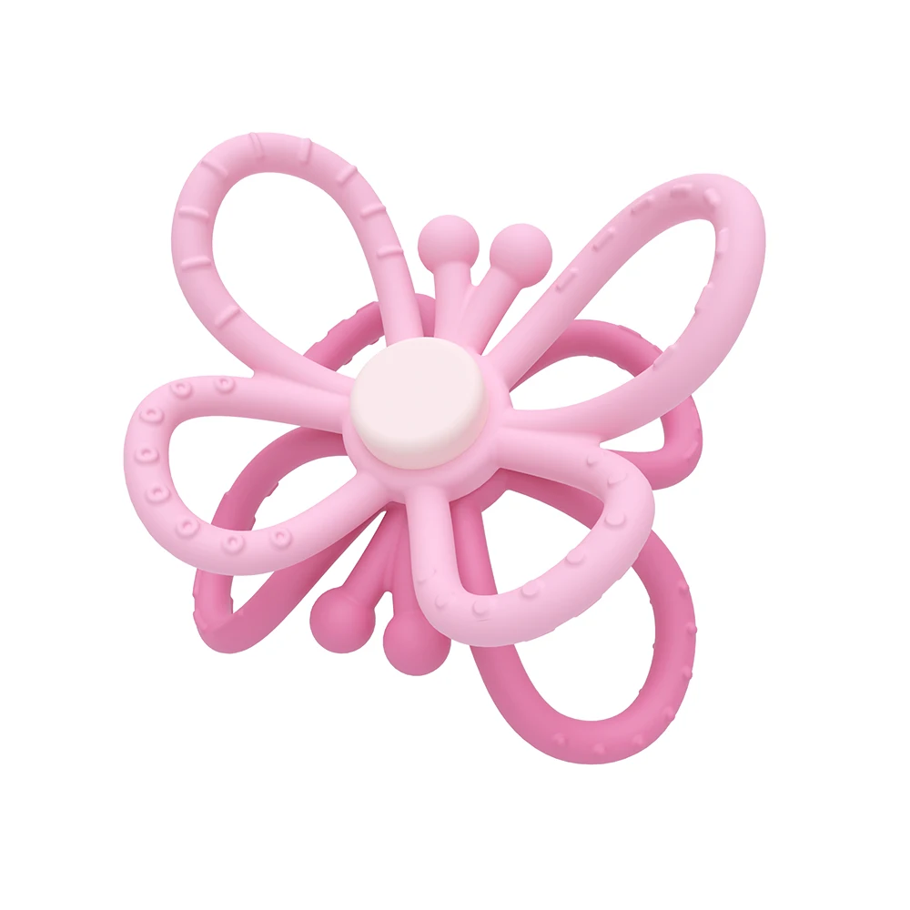 Wholesale Babies Teether Silicone Sensory Ball Toy Food Grade Silicone Butterfly Children Sensory Educational Toy