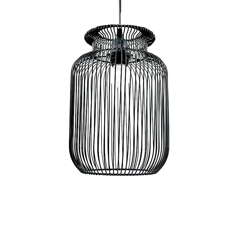 
black metal pendant lamp wire suspended light lampshade for restaurant decoration with E27 sucket 