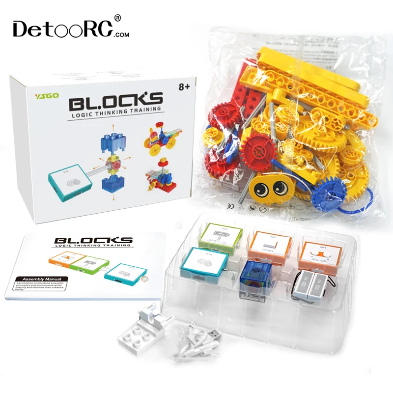 Detoo STEM DIY Six axis blocks toy logic block toy for kids education school electronical toy for kids science learning