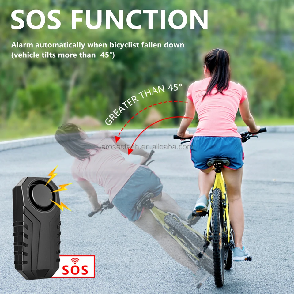 Waterproof Security Motorcycle Bicycle Alarm Anti Theft Wireless Bike Vibration Alarm with Remote Loud Bike Alarm for Bike