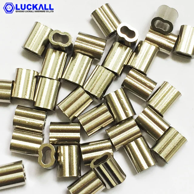 DIN3093 Stainless Steel Metal Wire Rope Aluminium Cable Crimp Hose Ferrule Clamp Fittings Joint Oval Sleeve For Hoses