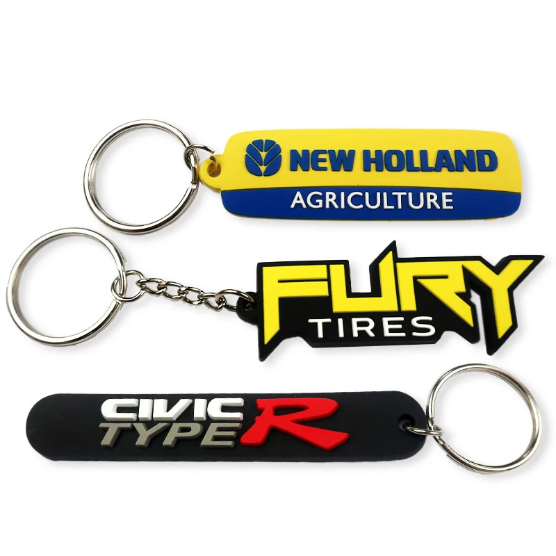 XP-Promos Personalized promotional soft pvc logo 2D rubber gift key chain custom logo letter keychain