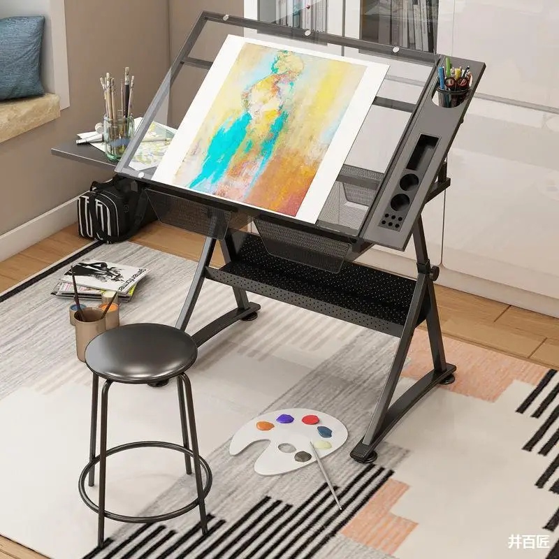 Professional Design for Artists Drafting Table Tilted Tabletop Art Craft Desk for Watercolor Paintings Sketching Drawing