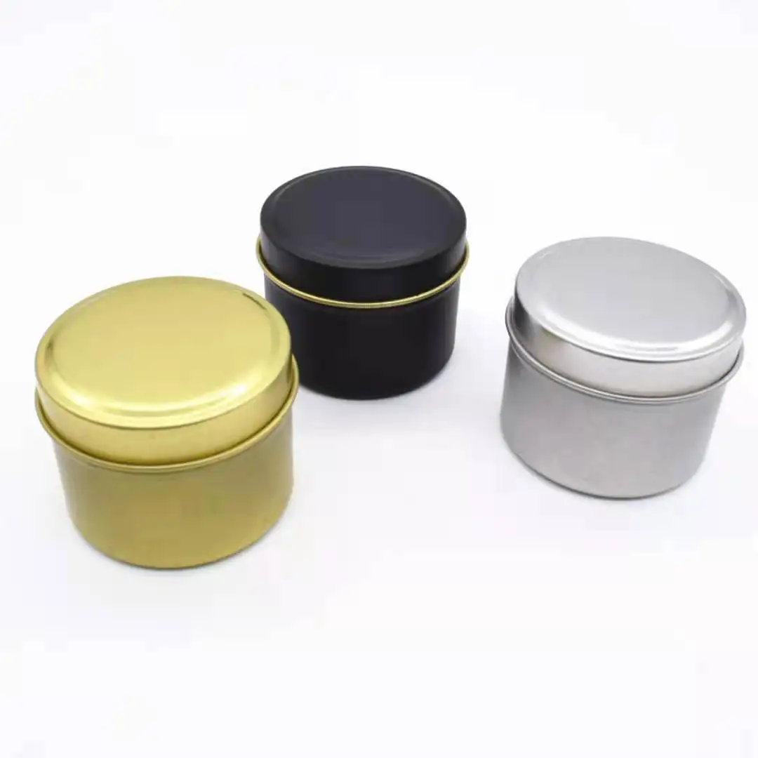 Christmas Wholesale Luxury Round Metal Matte Tins Candle 2OZ 4OZ 8oz Empty Container Candle Tin Box