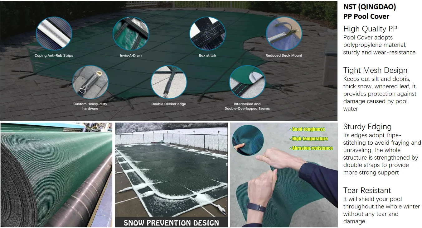 Custom PE PP PVC Heavy Duty Coated Tarpaulins Waterproof Inground Outdoor Leaf Net Swimming Pool Cover